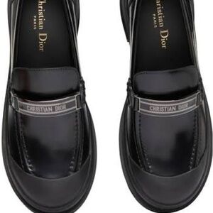 💎Authentic 💎Brand 🆕 Black Patent Leather Logo Bar Loafers